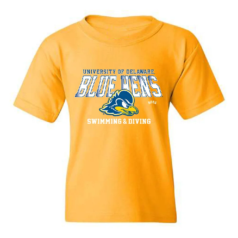 Delaware - NCAA Women's Swimming & Diving : Brenna Ross - Youth T-Shirt-- Graphic T-Shirt Round Neck Polyester Delaware - NCAA Women's Swimming & Diving : Brenna Ross - Youth T-Shirt-- Graphic T-Shirt Round Neck Polyester