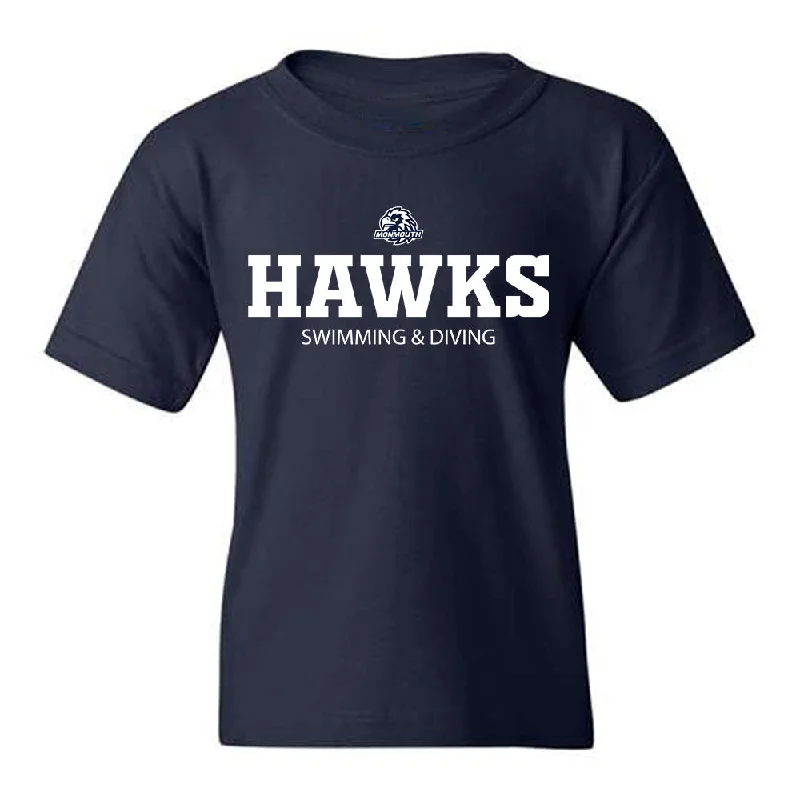 Monmouth - NCAA Women's Swimming & Diving : Corinne Pepper - Youth T-Shirt-- Zippered Front Buttoned Front Snap Front Monmouth - NCAA Women's Swimming & Diving : Corinne Pepper - Youth T-Shirt-- Zippered Front Buttoned Front Snap Front