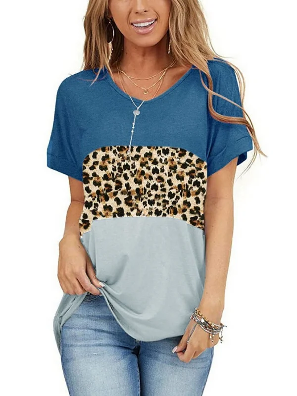 Casual Colorblock Striped Print Crew Neck Short Sleeve Loose Fashion Summer T-shirt-- Hooded Caped Shawl Collar Casual Colorblock Striped Print Crew Neck Short Sleeve Loose Fashion Summer T-shirt-- Hooded Caped Shawl Collar