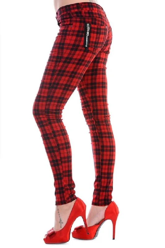 Check Skinny Jeans Trendy Acid Wash Skinny Jeans