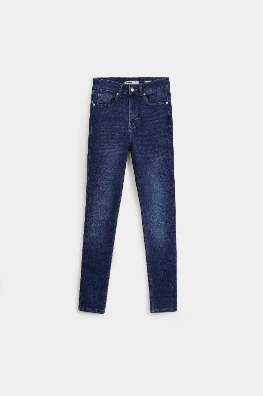 High Rise Skinny Jeans Stylish Acid-Wash Jeans