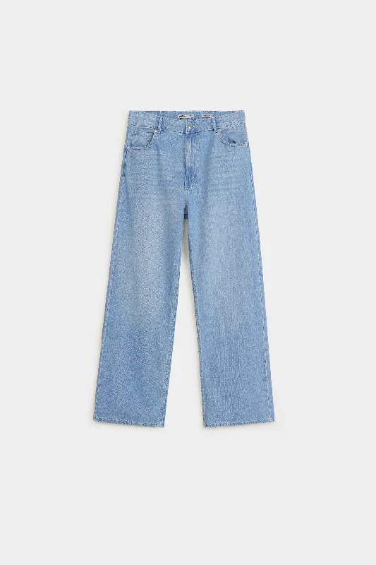 Basic Wide Leg Jeans Comfortable Jogger Style Jeans
