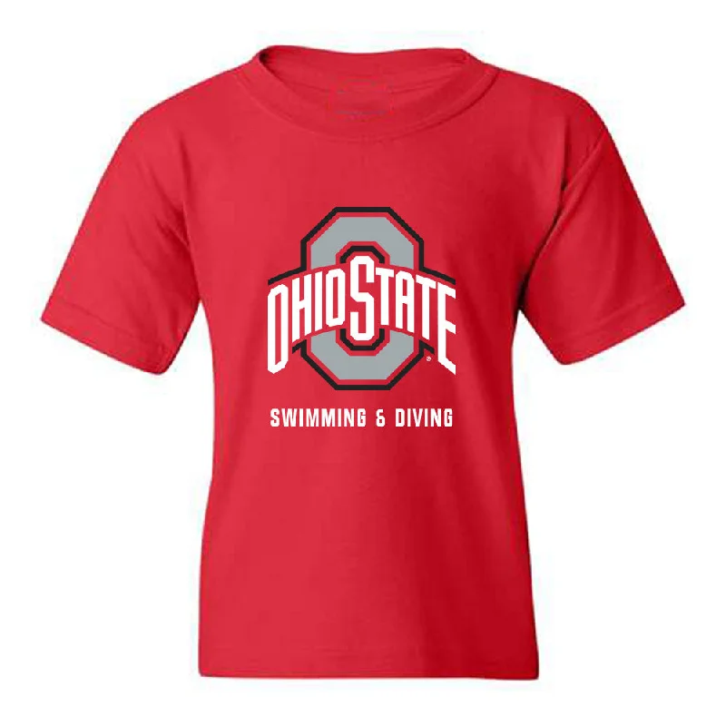 Ohio State - NCAA Women's Swimming & Diving : Reese Dehen - Youth T-Shirt-- Knit Fabric Woven Fabric Fleece Fabric Ohio State - NCAA Women's Swimming & Diving : Reese Dehen - Youth T-Shirt-- Knit Fabric Woven Fabric Fleece Fabric