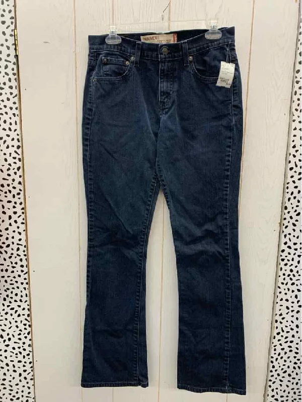 Levis Blue Womens Size 6 Long Jeans Chic Rip-Detail High-Waist Jeans