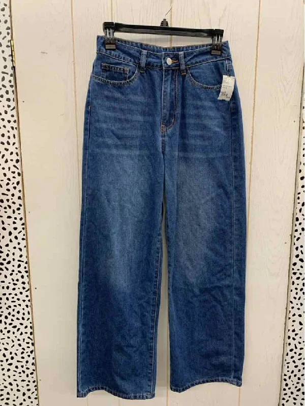 Shein Blue Womens Size 4P Jeans Trendy Acid Wash Skinny Jeans