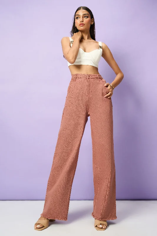 Autumn Blush Straight Fit Jeans Stylish High-Waist Skinny Denim