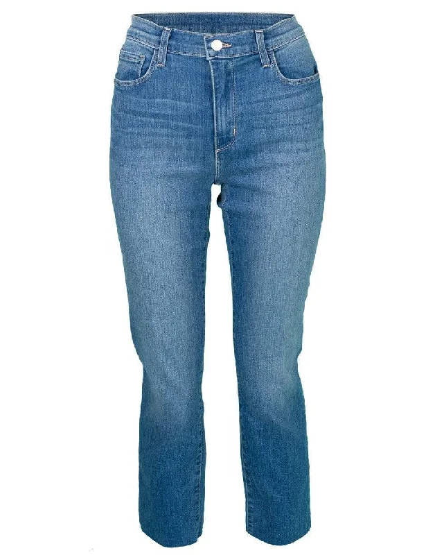 Sada High Rise Cropped Slim Jean Fashionable Straight Fit Denim