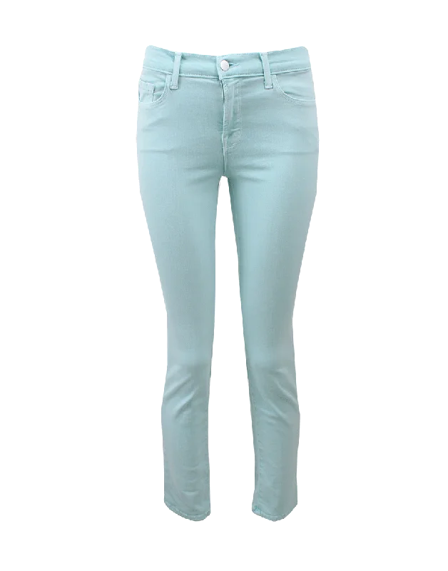 Mid-Rise Cropped Rail Jean Elegant Skinny Leg Jeans