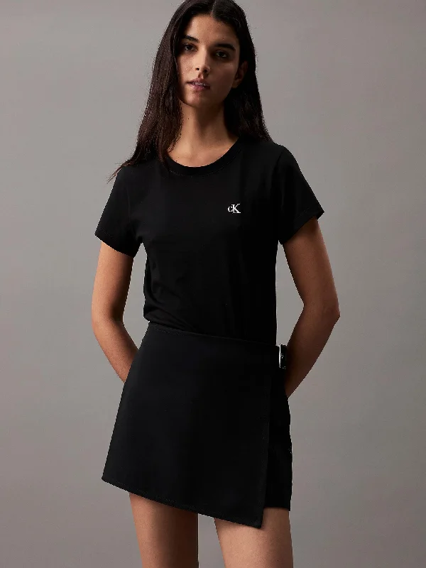 Γυναικείο t-shirt CK EMBROIDERY SLIM TEE J20J212883BAE | J20J212883BAE-- Silk Blend Satin Velvet Γυναικείο t-shirt CK EMBROIDERY SLIM TEE J20J212883BAE | J20J212883BAE-- Silk Blend Satin Velvet