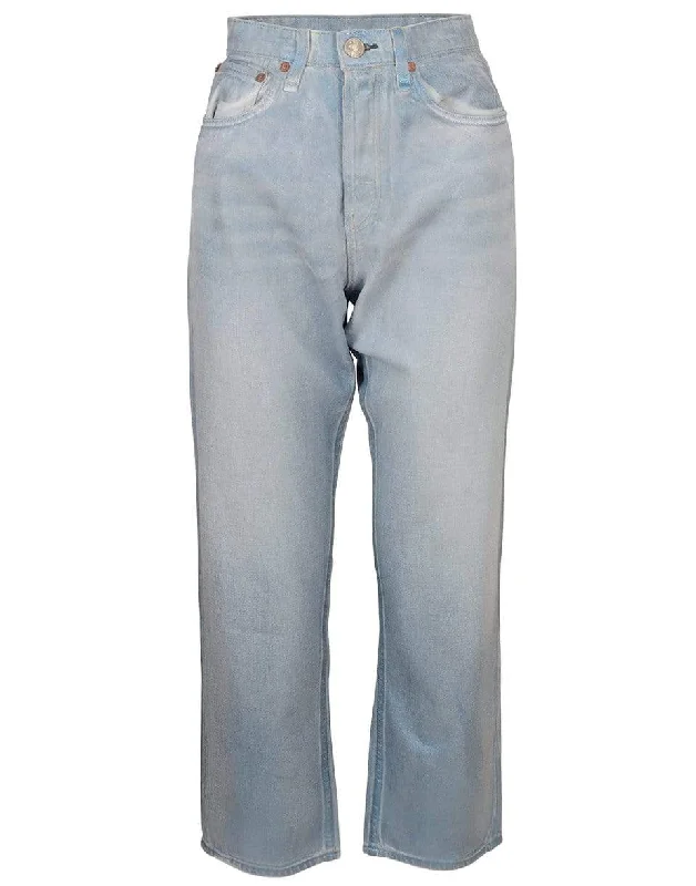 Maya High Rise Ankle Jean Fashionable White Denim Jeans