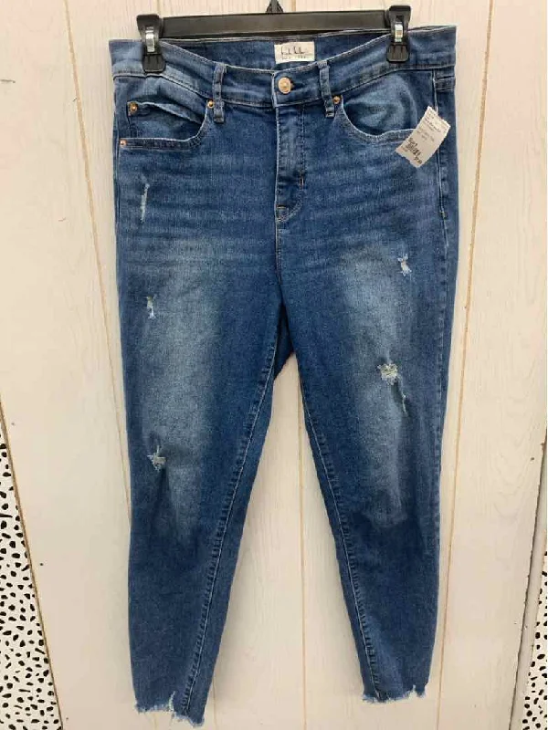 Nicole Miller New York Blue Womens Size 8 Jeans Fashionable Button-Front Jeans