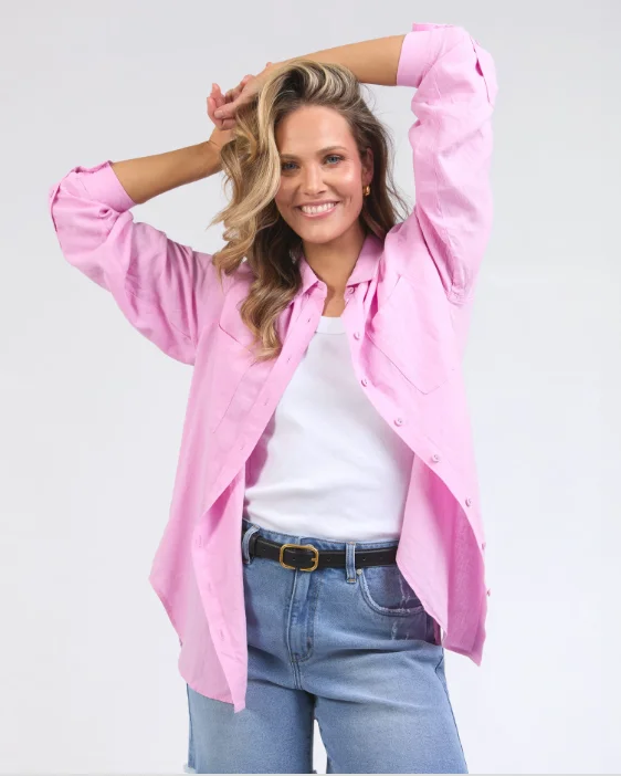 Foxwood Carrie Shirt-- Denim Fabric Leather Fabric Suede Fabric