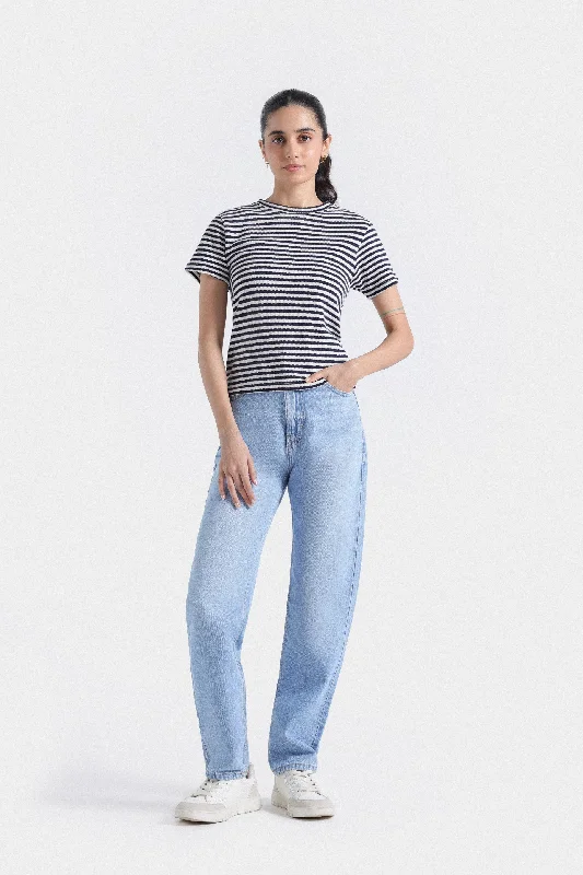 Basic Mom Fit Jeans Stylish High-Waist Jeans