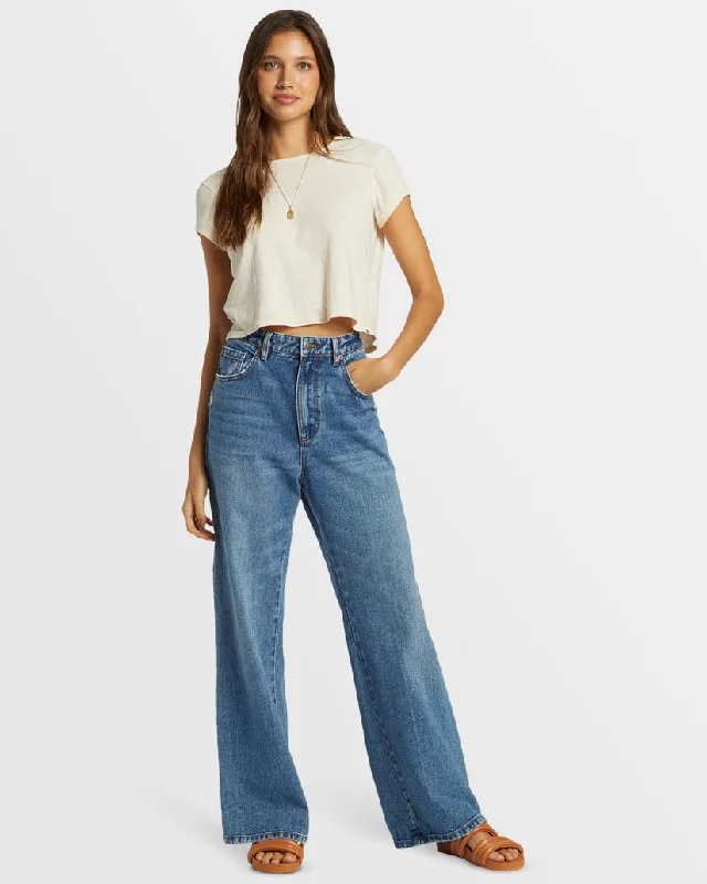 Billabong Aaliyah Jeans-Medium Denim Classic Blue Denim Jeans