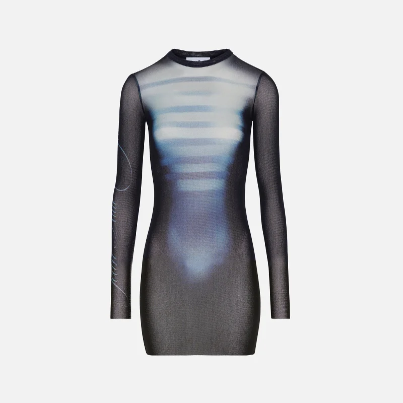 Jean Paul Gaultier Mesh Crew Neck Short Dress - Le Male Elegant Tapered Leg Denim
