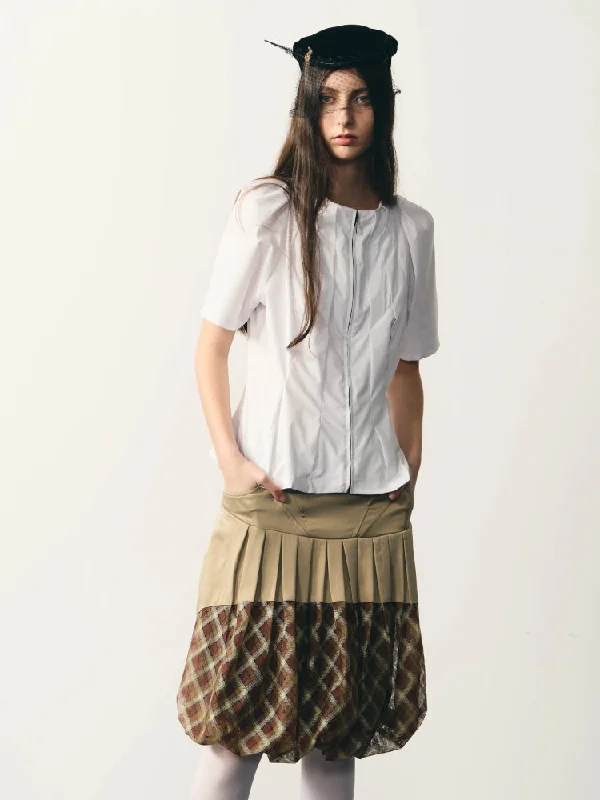 Short sleeve slim shirt【s0000007335】-- Embroidered Appliqued Beaded