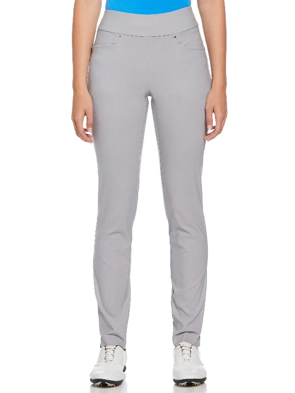 Women's Solid Pull-On Golf Pant Comfortable Denim Trousers