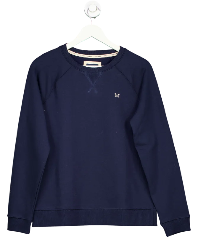 Crew Clothing Company Blue Crew Neck Cotton Blend Sweatshirt UK 12 Hoodie with Puffed Sleeves Voluminous Trendy