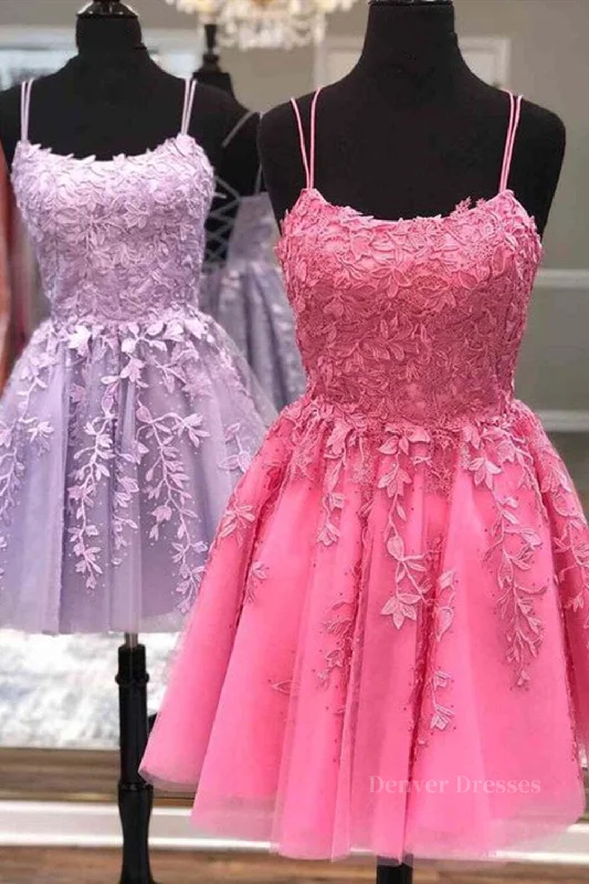 Cute Scoop Neck Lace Prom Homecoming Dresses, Short Lace Formal Evening Dresses Tunics Winter warm