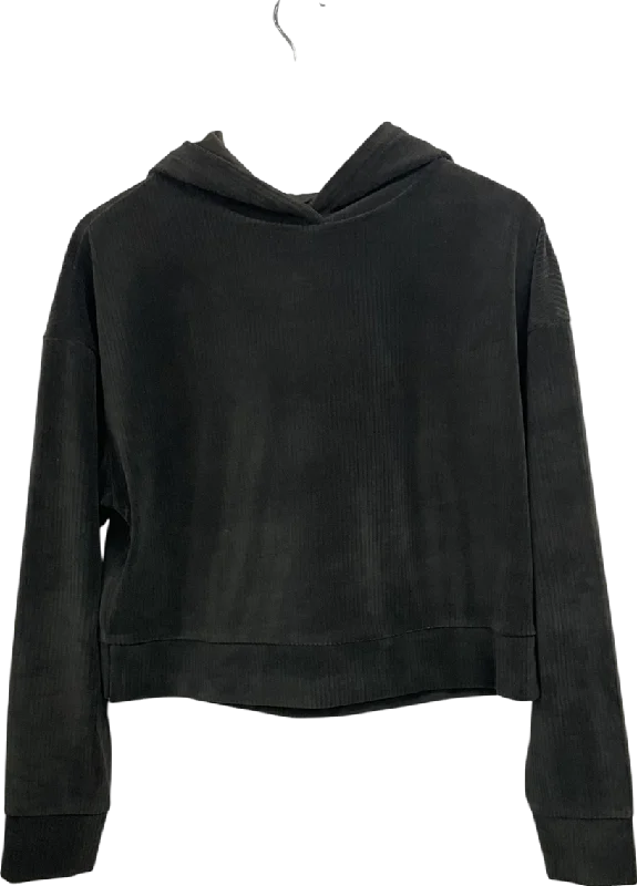 MANGO Green Corduroy Hooded Sweatshirt UK M Hoodie with Elastic Waist Stretchable Comfortable