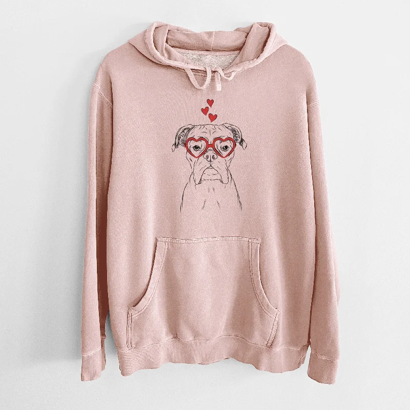 Valentine Axel the Boxer - Unisex Pigment Dyed Hoodie Hoodie with Zipper Versatile Modern