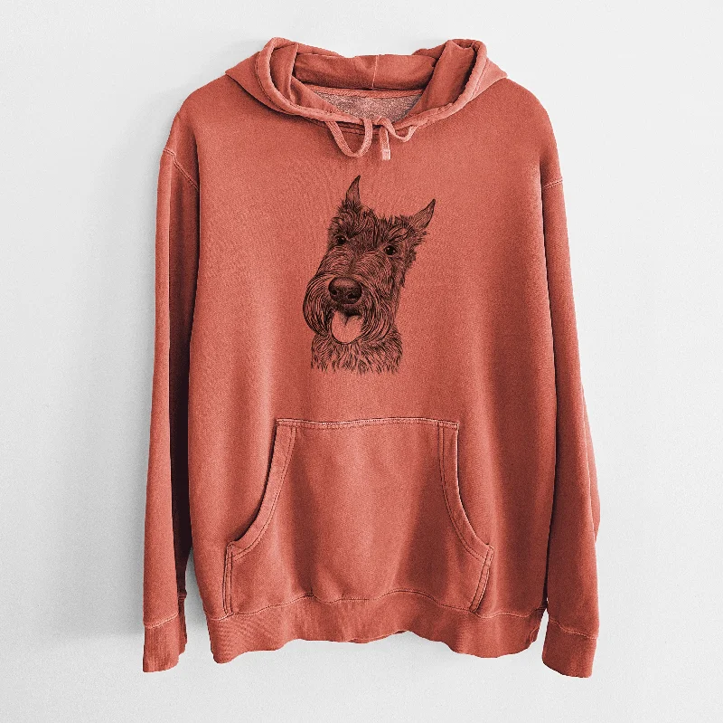 Bare Magnus the Scottish Terrier - Unisex Pigment Dyed Hoodie Hoodie with Tie-Dye Psychedelic Retro