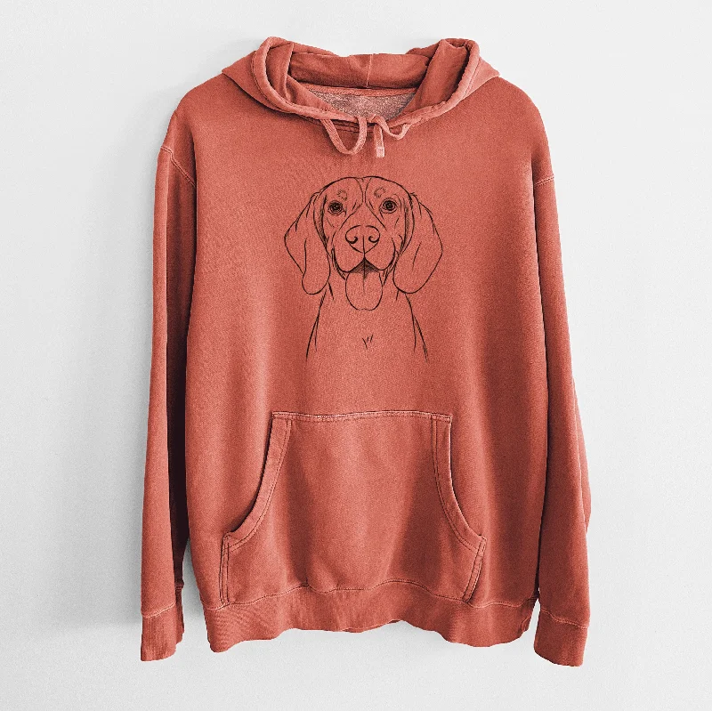 Bare Bogie the Beagle - Unisex Pigment Dyed Hoodie Hoodie with Button Placket Classic Preppy