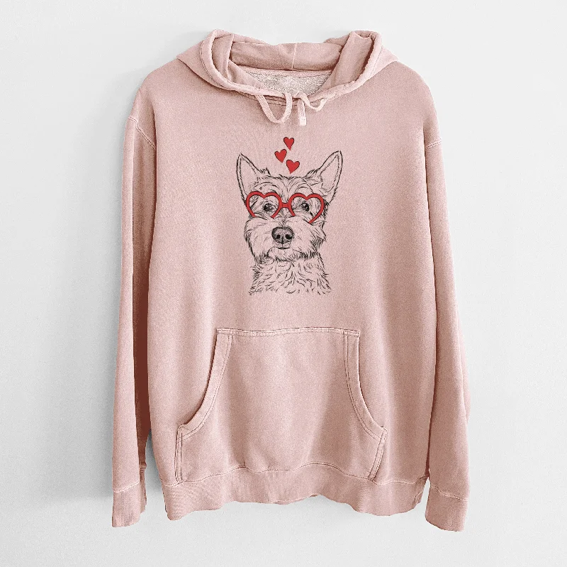 Valentine Grizel the West Highland Terrier - Unisex Pigment Dyed Hoodie Hoodie with Print Artistic Unique
