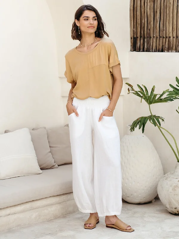 Sadhu French Linen Pants White Lightweight Linen Pants