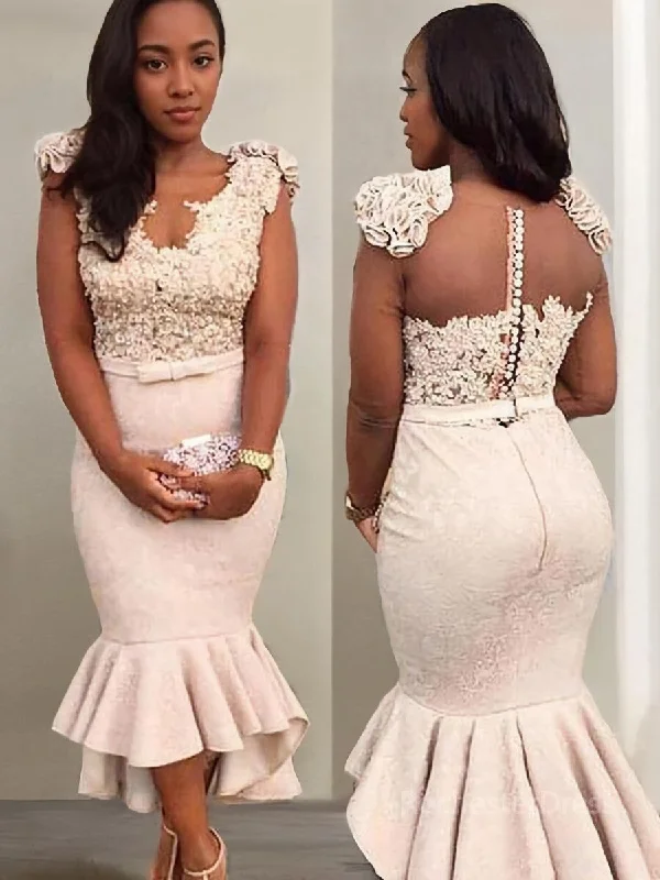 Trumpet/Mermaid V-neck Asymmetrical Satin Evening Dresses With Beading Tunics Luxurious high-end Trumpet/Mermaid V-neck Asymmetrical Satin Evening Dresses With Beading Tunics Luxurious high-end