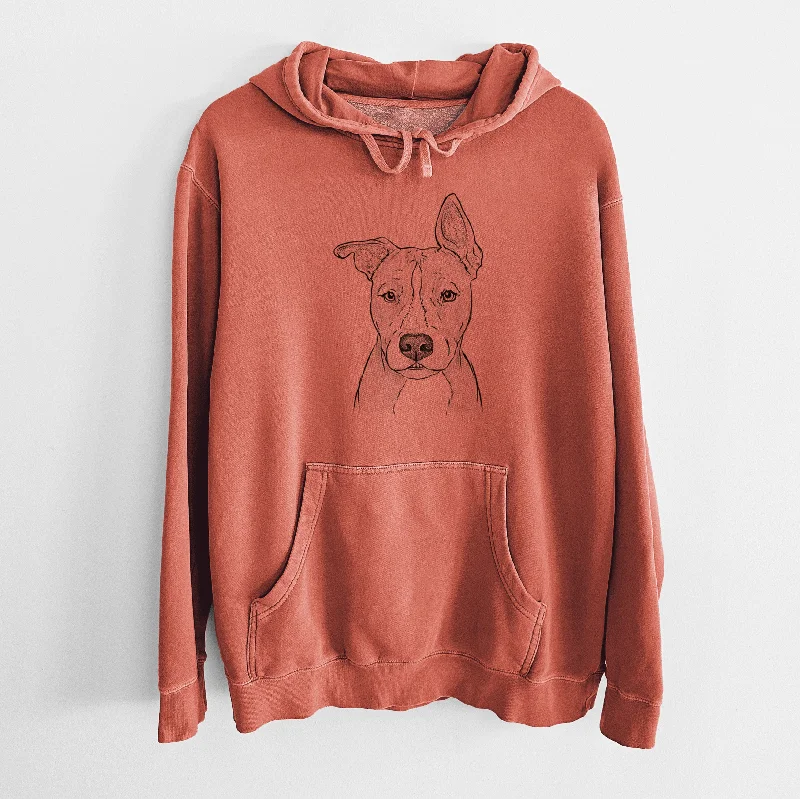 Bare Kisses the Pitbull - Unisex Pigment Dyed Hoodie Hoodie with Ribbed Neckline Snug Warm
