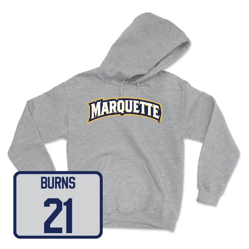 Sport Grey Women's Lacrosse Wordmark Hoodie - Sarah Beth Burns Hoodie with Stripes Bold Sporty Sport Grey Women's Lacrosse Wordmark Hoodie - Sarah Beth Burns Hoodie with Stripes Bold Sporty