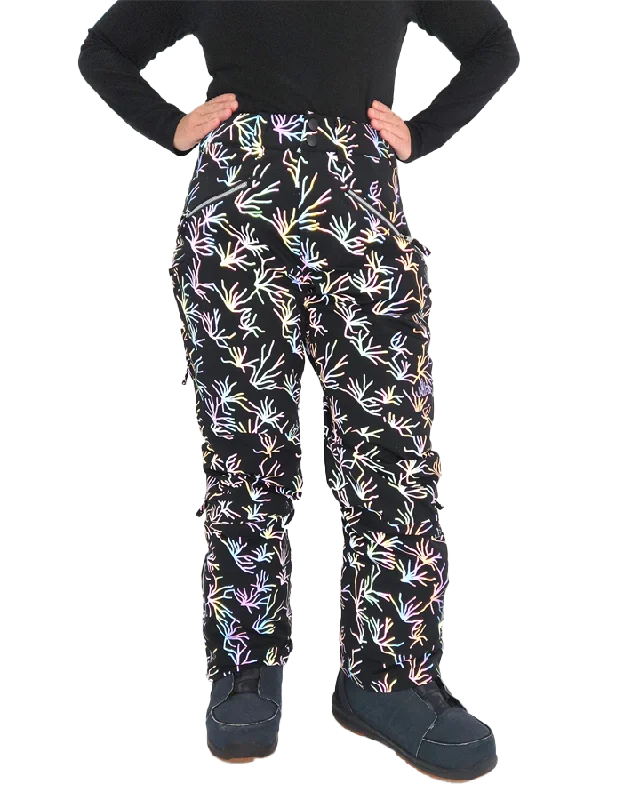Nobody's Princess Zali Women's Snow Pant Regular - Iridescent Trendy Wide-Legged Trousers Nobody's Princess Zali Women's Snow Pant Regular - Iridescent Trendy Wide-Legged Trousers