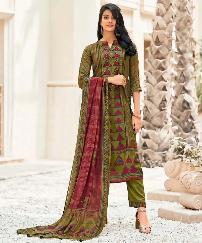 Unstitched Muslin Silk Salwar Suit Dress Material for Women Tunics Trousers formal