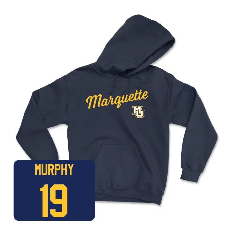 Navy Women's Lacrosse Script Hoodie - Shannon Murphy Hoodie with Emblem Brand Identity