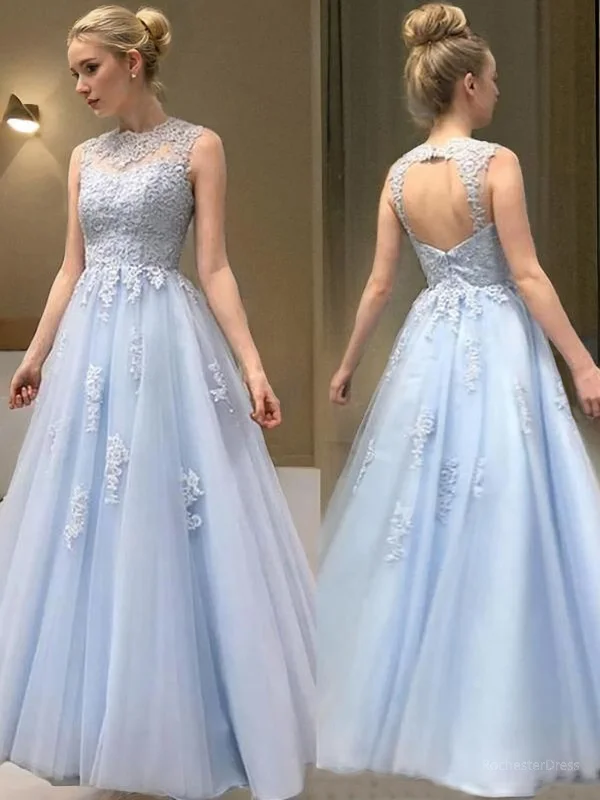 A-Line/Princess Sheer Neck Floor-Length Tulle Evening Dresses With Appliques Lace Tunics Fall fleece A-Line/Princess Sheer Neck Floor-Length Tulle Evening Dresses With Appliques Lace Tunics Fall fleece