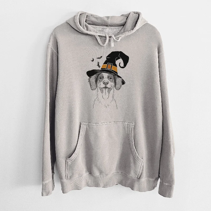 Witch Birdie the Brittany - Unisex Pigment Dyed Hoodie Hoodie with Half-Zip Sporty Casual