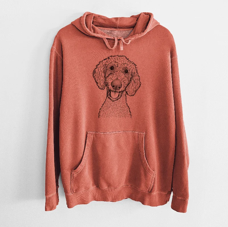 Bare Fenway the Goldendoodle - Unisex Pigment Dyed Hoodie Hoodie with Zipper Placket Modern Functional