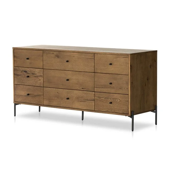 Eaton 9 Drawer Dresser-Amber Oak Resin Tunics Travel practical