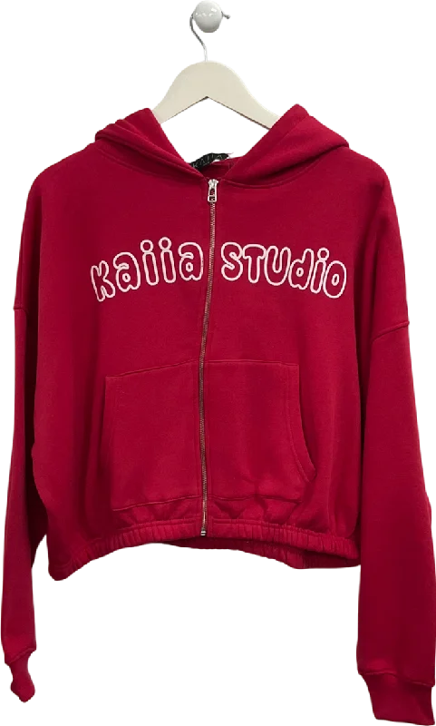 Kaiia the label Red Bubble Logo Zip Through Hoodie UK 14 Hoodie with Print Artistic Unique