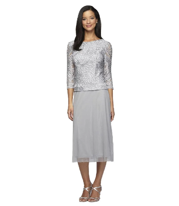 Alex Evenings - Embroidered Bateau Sheath Dress 217197SC Tunics Vintage classic
