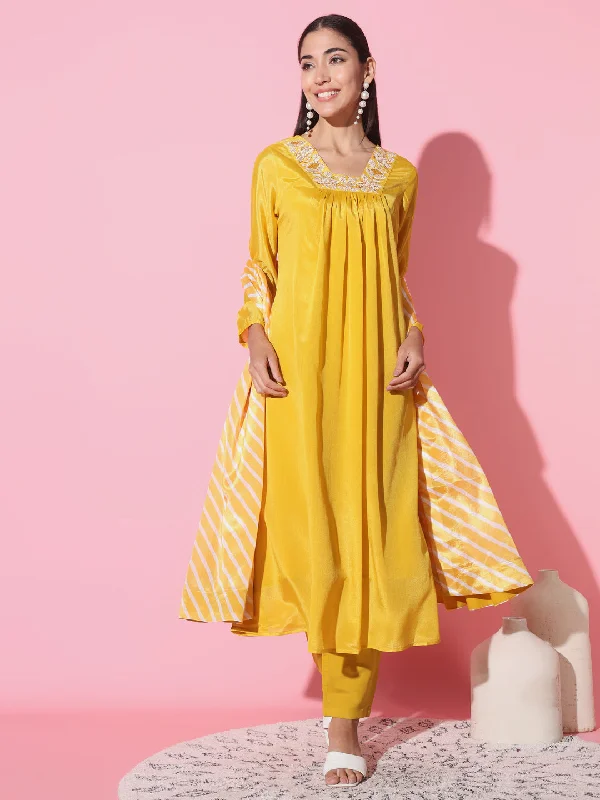 Women V-Neck Embroidered Work Chanderi Fabric Kurta Pant Set Comes With Silk Dupatta Trendy Velvet Pants Women V-Neck Embroidered Work Chanderi Fabric Kurta Pant Set Comes With Silk Dupatta Trendy Velvet Pants