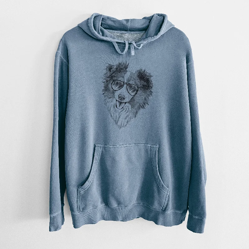 Aviator Doc the Mini Aussie - Unisex Pigment Dyed Hoodie Hoodie with Hem Ribbing Snug Secure