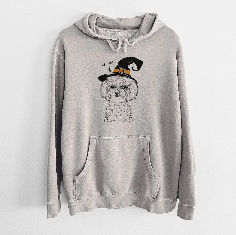 Witch Willow the Maltese - Unisex Pigment Dyed Hoodie Hoodie with Relaxed Fit Easy Casual