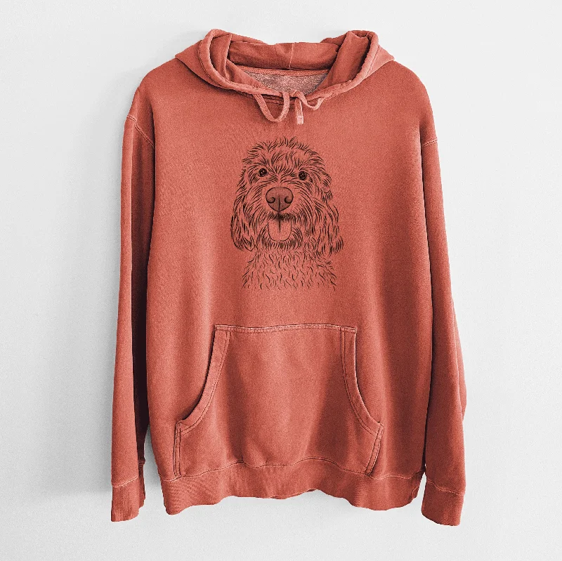 Bare Clover the Cockapoo - Unisex Pigment Dyed Hoodie Hoodie with Logo Branding Identity Bare Clover the Cockapoo - Unisex Pigment Dyed Hoodie Hoodie with Logo Branding Identity