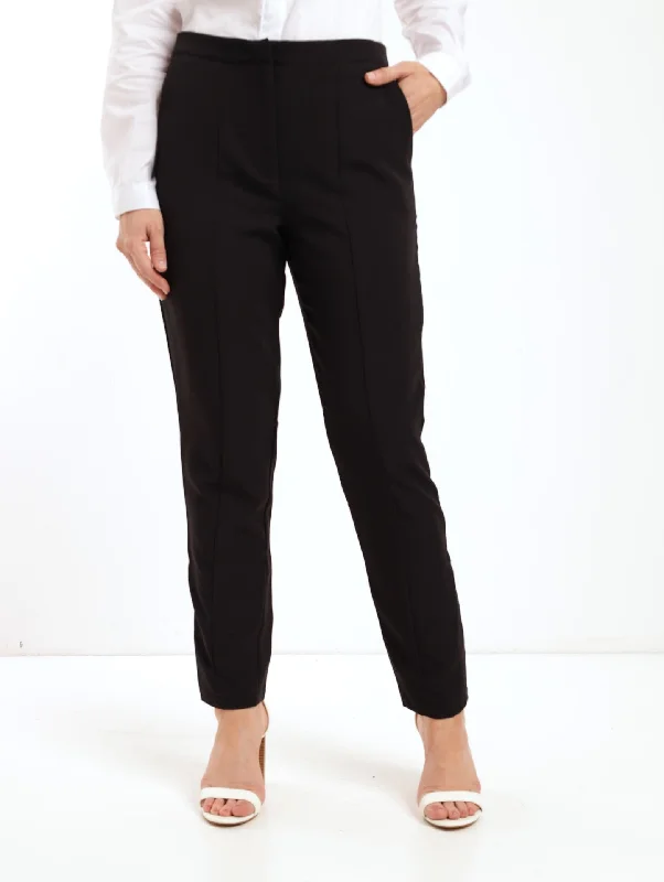 Ladies Comfort Fit Work Pant - Black Stylish Casual Pants