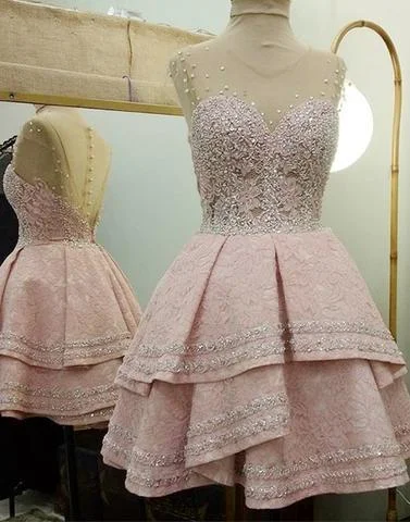 Pink A-line Rhinestone Illusion Homecoming Dress,Tired Homecoming Dress with Jewels, Short Pink Prom Homecoming Dress Tunics Canvas sturdy Pink A-line Rhinestone Illusion Homecoming Dress,Tired Homecoming Dress with Jewels, Short Pink Prom Homecoming Dress Tunics Canvas sturdy