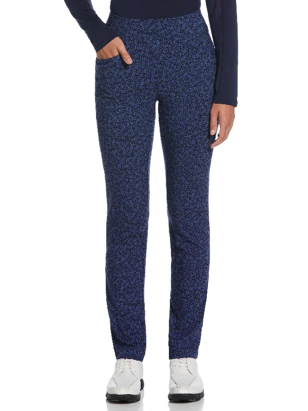 Women's Geo Print Pull-On Golf Pant Comfy Cargo Trousers
