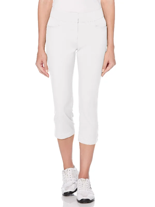 Women's Woven Capri Pant Classic Bootcut Trousers