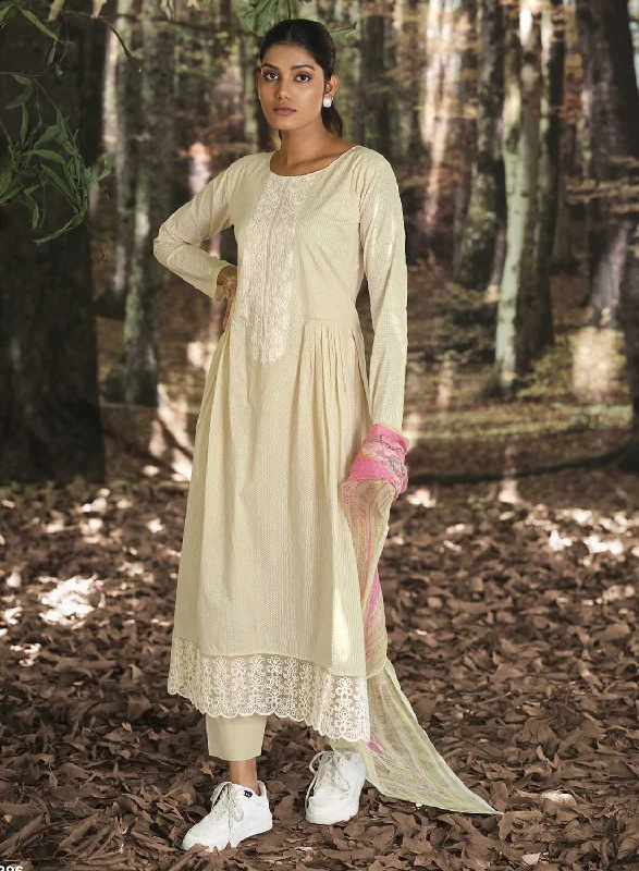 Women Unstitched Lawn Cotton Suit Dress Material with Embroidery Tunic Top Casual